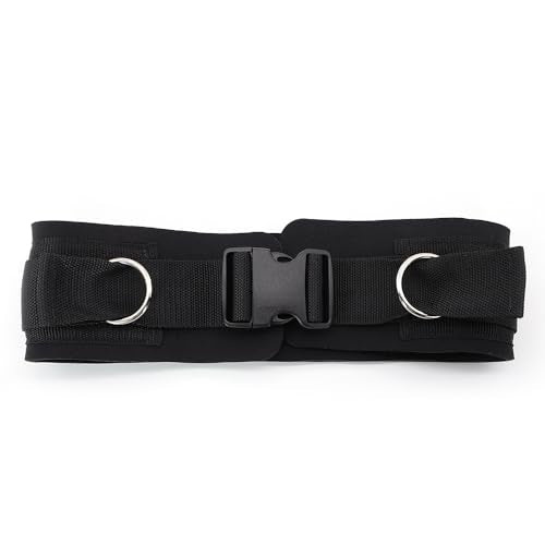 Adjustable Waist Belt Soft Neoprene Padded Belt with 2 Movable Rings for Cable Machines Fitness Exercise Speed Agility Resistance Training