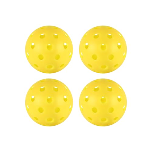 4/6/12/20/50/100 pcs Pickleball Balls,40 Hole Outdoor Pickleball Balls,8mm Precision Drilled-Spaced Pickle Ball Set-Profession Plastic Ball for Pickleballs Paddles and Indoor Floor Sport Court - color: 4Pcs-Yellow