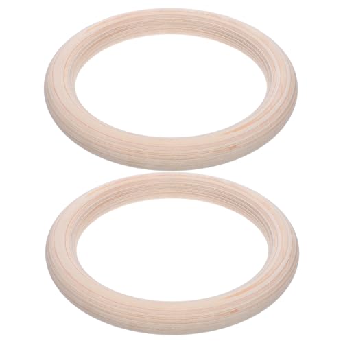 DOITOOL Wood Gymnastic Rings 2pcs Set with Straps – 28mm Birch Suspension Rings for Full Body Strength Training, Pull up Workout Gear for Home Fitness and Men’s Gym Training