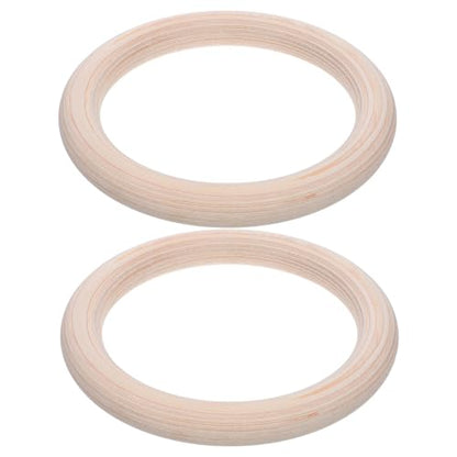Wooden Gymnastics Rings 28mm with Adjustable Straps 2pcs Set for Home Strength Training and Full Body Workout Exercises