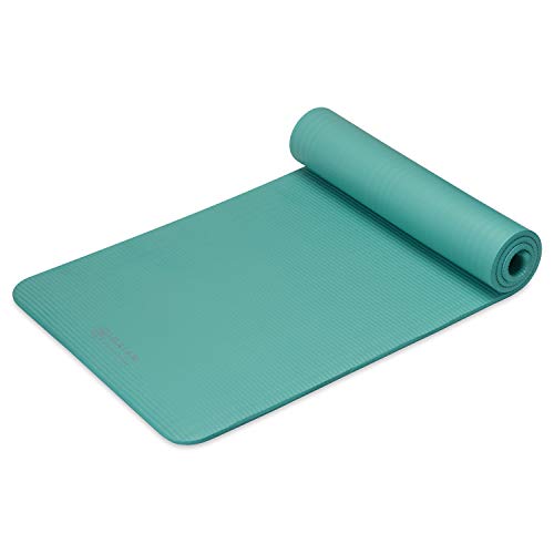 Gaiam Yoga Mat, Pilates & Exercise Mat, Thick Mat 2/5" (10mm) Workout Mat with Easy-Cinch Carrying Strap for Home & Gym Workouts