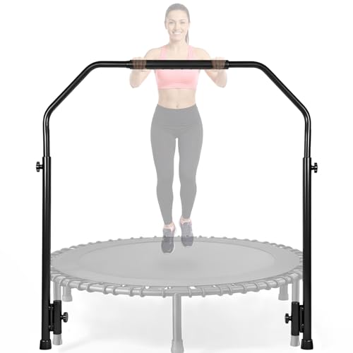 Adjustable Handle Bar Accessory for 40" Round Fitness Trampolines Non-Slip Cushy Rebounder Handle Accessory 4 Levels Adjustable Easy Assembly Trampoline Not Included