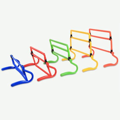 5 Pieces Agility Hurdles Field Training Speed Training Hurdles Fitness Workout Equipment Obstacle Rack Adjustable Height Foldable PVC Suitable for, Red