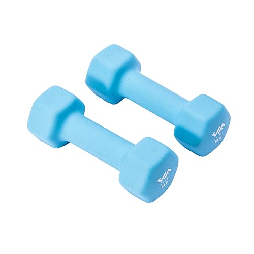 JFIT Dumbbell Pairs or Sets – Neoprene & Vinyl Coated Hand Weights for Home Gym, Strength Training, Aerobics, Cardio Exercise and Fitness - size: 5 lbs (Pair), style: Dumbbell Pair
