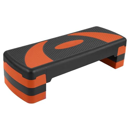 Fitvids Workout Step Aerobic Platform – 31" Exercise Step with 3 levels Adjustable Height – nan – Tangerine