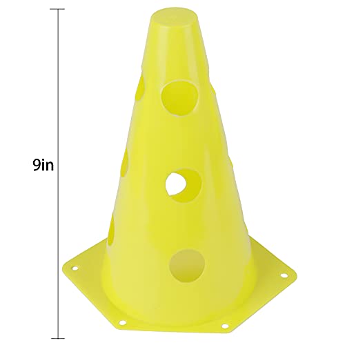 24 Pack Plastic Agility Cones, 9 Inch Soccer Cones Training Agility Field Marker Plastic Traffic Cone for Training, Football Basketball Drills, Traffic, Activity, Party, Indoor Outdoor Games
