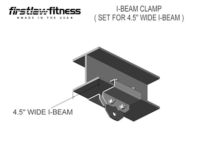Firstlaw Fitness 1000 LBS I-Beam Clamp - Multi-Sports Made in The USA - size: 4.5 Inch Wide I-Beam