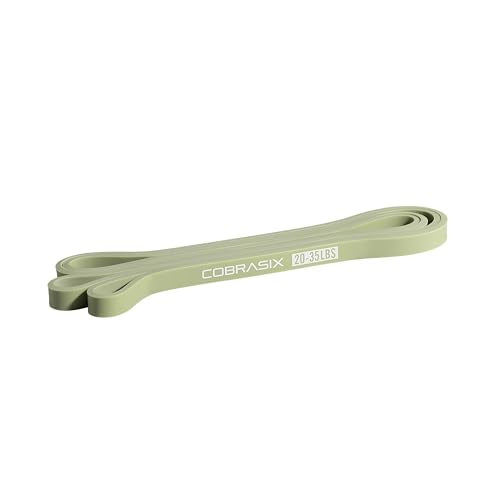 COBRASIX Resistance Bands for Working Out, Light Stretching Bands, Long Loop Exercise Bands for Strength Training, Pull Ups Assistance, Physical Therapy, Mobility and Home Gym for Men and Women - color: X-Light 20-35lb - Light green