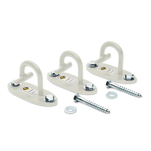 Mini H1 (Set of 3) - Resistance Band Wall Anchors for Home Workouts | Wall Mount Anchor for Resistance Bands, Stretch Straps & Suspension Trainers - color: Off White