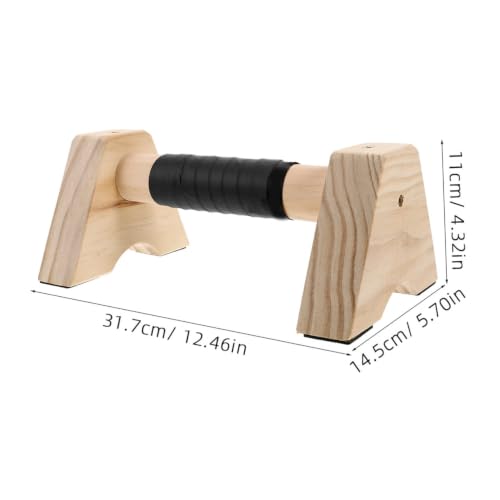 Toyvian Wooden Push up Bars Parallettes with Non-slip Base, Beech Wood Calisthenics Equipment for Strength Training and Handstand Practice, 30cm Pair for Home Gym Fitness