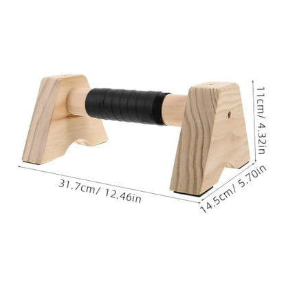 Toyvian Wooden Push up Bars Parallettes with Non-slip Base, Beech Wood Calisthenics Equipment for Strength Training and Handstand Practice, 30cm Pair for Home Gym Fitness