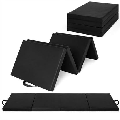 Gymnastics Mat, 6x2/3Ft 2-Inch Thick 4-Fold Exercise Floor Mat for Home Gym, Portable Yoga Mat for Pilates, Aerobics, Martial Arts & Training