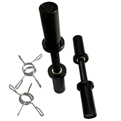 Olympic Loadable Dumbbell Handle, 16 Inch Steel Barbell with 2 Pairs Collar Clips, 200lb Capacity for Home Gym, Weightlifting, Strength Training and Bodybuilding