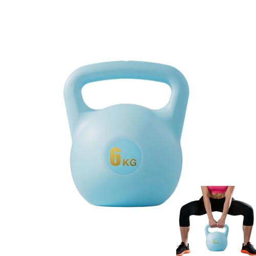 Water Filled Kettlebell, 6kg Adjustable Soft PE Kettle Bell with Ergonomic Non-Slip Handle, Portable Fillable Weight for Home Gym Strength Training Travel and Yoga Fitness - color: Light Blue