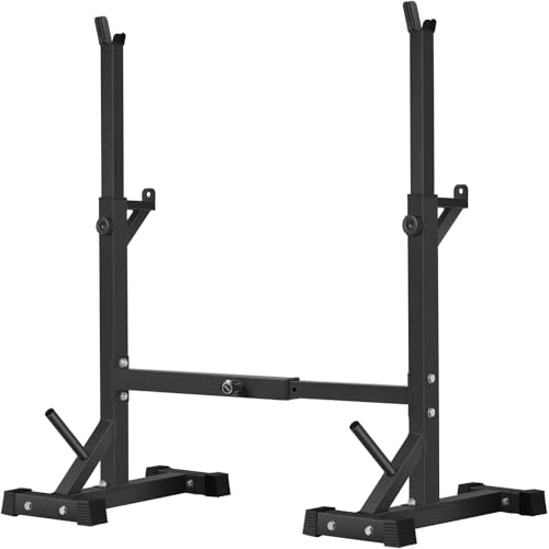 BangTong&Li Squat Rack Stand,Barbell Rack,Bench Press Rack Stand Home Gym Adjustable Weight Rack 550Lbs - color: Black
