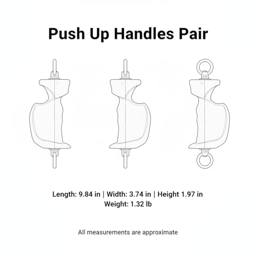 Push Up Handles Pair, PP Plastic Push-up Stands with Textured Grip for Home Gym Strength Training (1 Pair) - size: 9.84 x 3.74 x 1.97 in