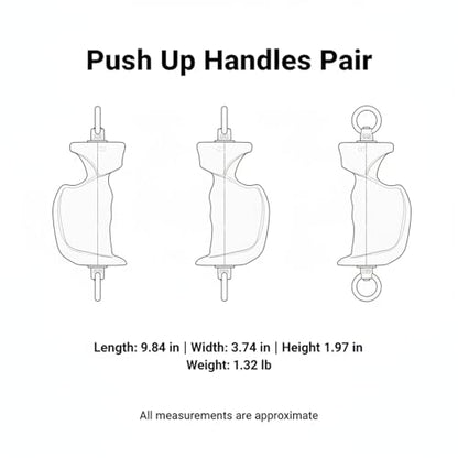 Push Up Handles Pair, PP Plastic Push-up Stands with Textured Grip for Home Gym Strength Training (1 Pair) - size: 9.84 x 3.74 x 1.97 in