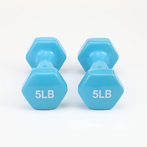 Amazon Basics Vinyl Coated Dumbbell Hand Weights - style: 5 Pounds, Pair