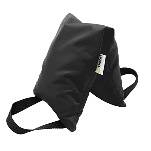 Yoga Sand Bags for Working Out - Reinforced Nylon Fabric Exercise Weight Bag with Double Handles for Secure Grip - Weighted Fitness Equipment for Yoga, Pilates & Training - Made in USA, 10 lbs - color: Black