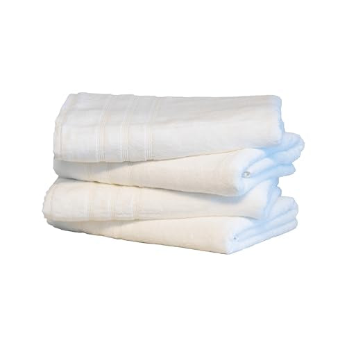 Mosobam Luxury Turkish Bath Towels, 4 Pack, 30 x 58 in, 700 GSM, White - color: White, size: Bath Towels, Set of 4