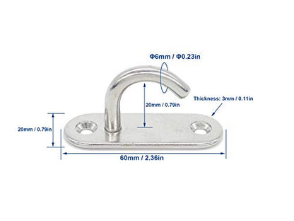 Stainless Steel Ceiling Hooks & Wall Hangers - Heavy Duty M6 Screw Mount, Rust-Proof Anchor Straps for Garage, Outdoor, Storage (4-Pack) - size: M6 J Hook