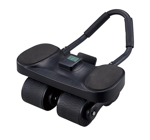 DANNO D7091 Ab Roller, AB Roller, Elbow Support, 4 Wheels, Auto Return, Quiet, Muscle Training, Beginner/Advanced, Men/Women, Exercise Wheel, Easy Assembly