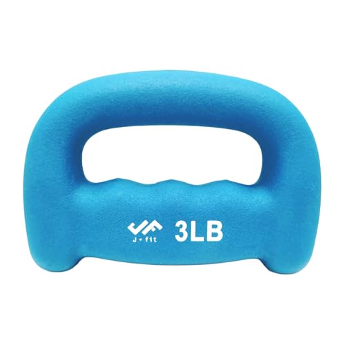 JFIT Neoprene D Grip Dumbbells - Single Weights 1LB-5LB - Premium Non-Slip, Hand Weights, Ergonomic Design - style: 3 Pound