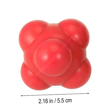 Mikikit Red Reaction Ball for Baseball Training Medium Difficulty Hexagonal Silicone Agility Ball for Hand Eye Coordination Reflex Speed and Multi Sport Skill Development