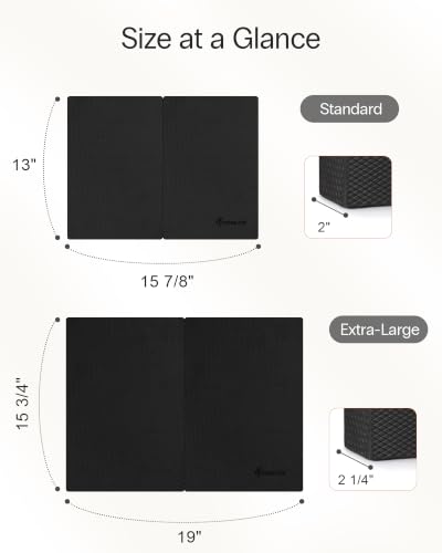 StrongTek 2-in-1 Foam Balance Pad and Kneeling Pad, 15.8 or 19 in Sizes - color: XL-BLACK