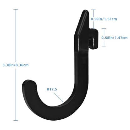 8PSC Squat Rack Accessories Hook Holder,Power Rack Attachments Hooks,DIY Storage Hook for Resistance Bands Barbell Collars and Gym Accessories (Black)