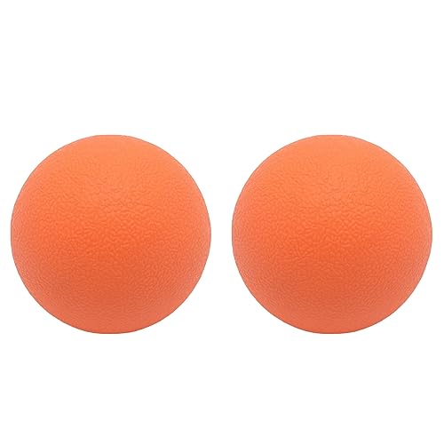 Hard Massage Ball Lacrosse Ball Size Fascia Balls, 2 Pack, Orange - color: Orange