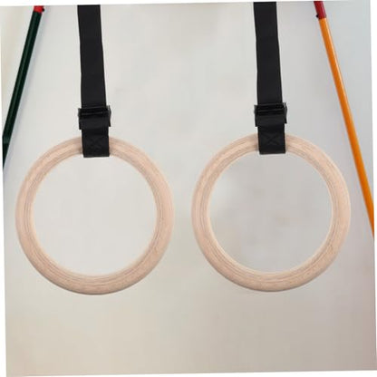 GANAZONO Gymnastic for Training Wooden Exercise with Adjustable Straps for Pull Ups and Dips Versatile Strength Training Equipment for