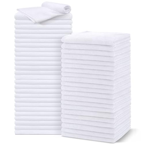 Salon Towels 48 Pack, Super Soft Microfiber Hand Towel, Highly Absorbent Hair-Drying Cloth for Gym, Bath, Spa Use and Home Beauty Care - White (16x29 inch) - color: White, size: 48PK
