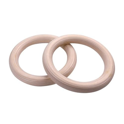 Birch Wood Gymnastics Rings for Adult Home Fitness Pull Up Training Non-Slip Sweat-Absorbent for Easy Install 2 Pack 19mm Inner
