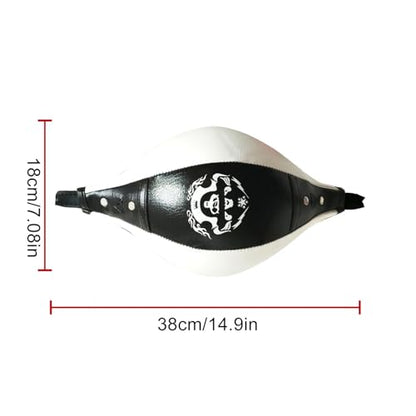Speed Bag - Reflex Training Boxing Ball, Heavy Duty Endurance Practice Punching Bag | Stress Relief Equipment, Fitness Training Punch Ball for Teens Adults Home Gym Combat Workout - color: Black and white