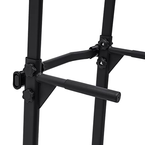 Parallel Bars Power Tower Adjustable Dip Station Pull Up Bar Push Up for Home Gym Strength Training Body Building Workout Equipment Standing Pull Up Pillar Impregnation Station, Black