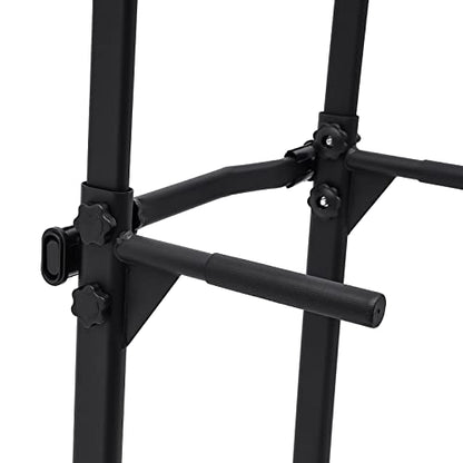 Parallel Bars Power Tower Adjustable Dip Station Pull Up Bar Push Up for Home Gym Strength Training Body Building Workout Equipment Standing Pull Up Pillar Impregnation Station, Black
