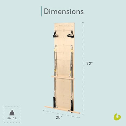 Balanced Body Pilates Springboard, Wall Mounted Pilates Workout Equipment for Home Gym or Studio Use, Pilates Exercise Equipment with Resistance Springs