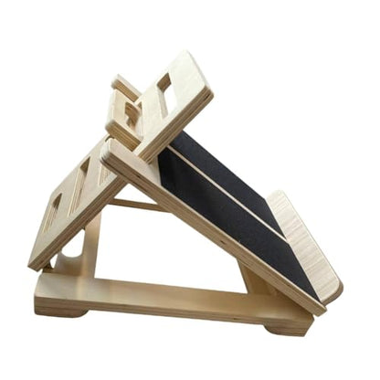 Baoblaze Wooden Slant Board Adjustable Levels Foldable Anti Slip Calf Calf Stretcher for Ankles Fitness Pilate Strength