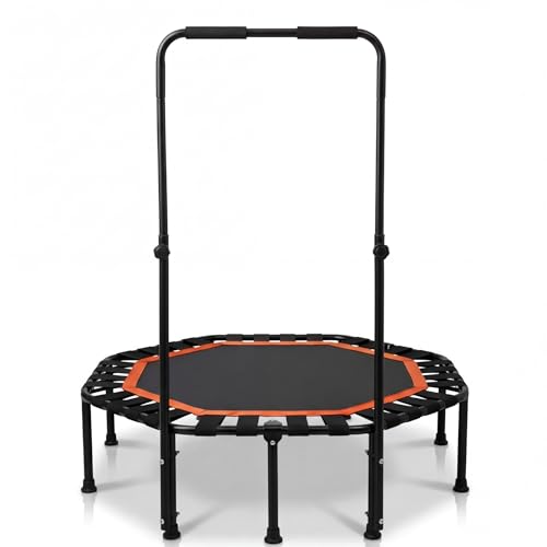 Lunai 42-Inch Octagonal Indoor Rebounder with Handle | Compact Fitness Trampoline for Adults & Kids | Safe, Sturdy Home Cardio Trainer for Exercise & Balance