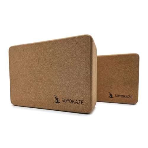Cork Yoga Blocks,Natural Cork Soft Non-Slip Yoga Blocks for Women| Men