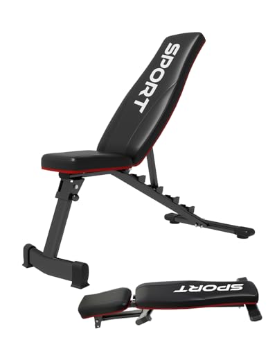 3-Second Foldable Weight Bench for Home Gym, 660LBS Capacity Adjustable Workout Bench with 5-Position Incline/Decline/Flat, Compact Exercise Bench for Bench Press & Dumbbell Training