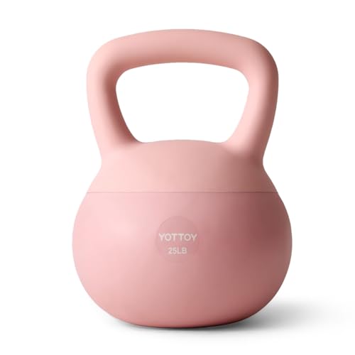 YOTTOY Soft Kettlebell,Kettlebell Anti-Slip Grip Weight for Home Workouts, Kettlebells Set Strength and Safety Guaranteed - color: Pink, size: 25 Pounds