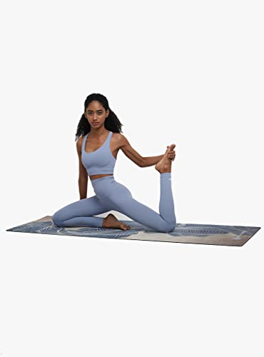 Shakti Warrior Natural Rubber Foldable Travel Yoga mat - Premium Printed Natural Eco-friendly Non-Slip Mat Great for Hot Yoga, Pilates, Workouts ( 72 inch x 24 inch x 1mm thick ) Wanderlust - Travel Edition
