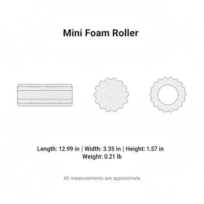 Mini Foam Roller, Gear Textured EPP Foam for Textured Surface, Compact 13-Inch Design for Travel and Gym Bags (1 PC)