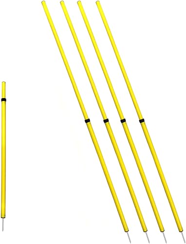 BlueDot Trading Soccer Agility Poles | Telescopic, Fixed & Collapsible Options (4, 6, 8 Piece Sets) Speed Training Poles for Agility Drills, Outdoor Games, Football & Sport Training Equipment - size: 4, style: Adjustable