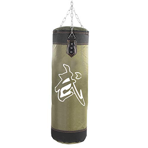 Bnineteenteam Heavy Punching Bag,Training Boxing Bag with Chain for Adults Men Women(Empty) - color: Green, size: 60 cm