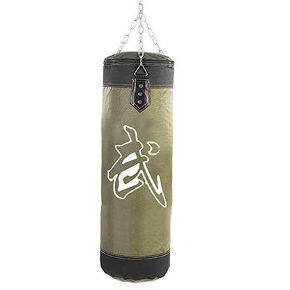 Bnineteenteam Heavy Punching Bag,Training Boxing Bag with Chain for Adults Men Women(Empty) - color: Green, size: 60 cm
