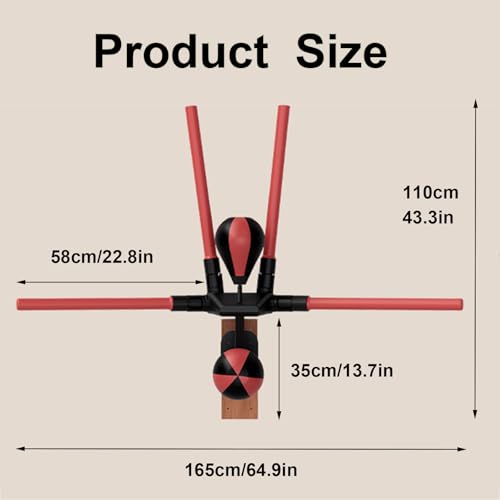 Smart Boxing Reflex Trainer with Remote Control, Wall-Mounted Striking System Featuring 4 Striking Rods and 2 Speed, Balls Boxing Trainer Offers 3 Modes and 3 Speed Settings to Enhance Reaction Time