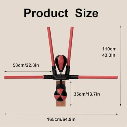 Smart Boxing Reflex Trainer with Remote Control, Wall-Mounted Striking System Featuring 4 Striking Rods and 2 Speed, Balls Boxing Trainer Offers 3 Modes and 3 Speed Settings to Enhance Reaction Time